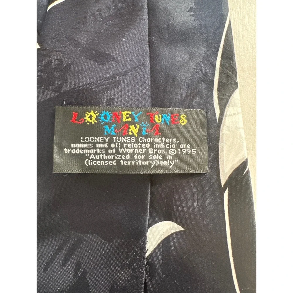 Vintage 1995 Looney Tunes Mania Tweety Sylvester Polyester Necktie Mens